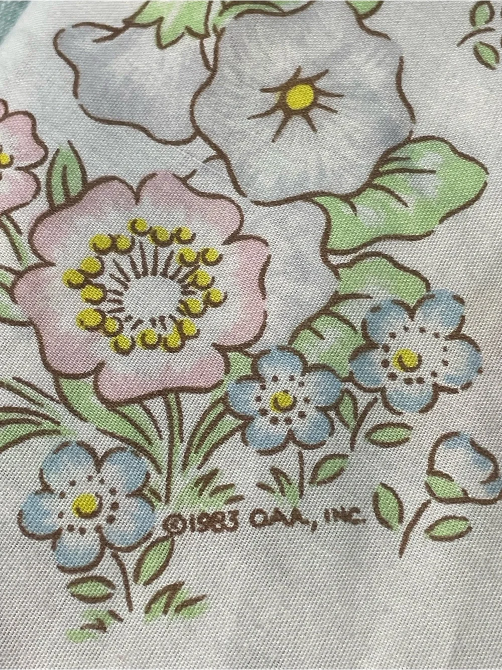Vintage 1983 Cabbage Patch Kids Double Full Fitted Sheet Craft Fabric Flaw 54X76